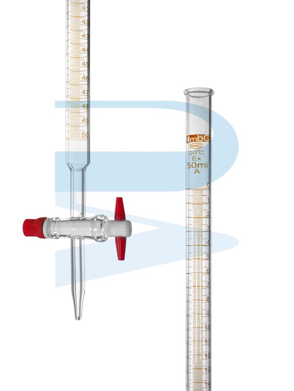 G1080_Burette-50ml-PTFE-stopcork-A-HmbG Burette, PTFE stopcock, Class A, HmbG (10ml 25ml 50ml)