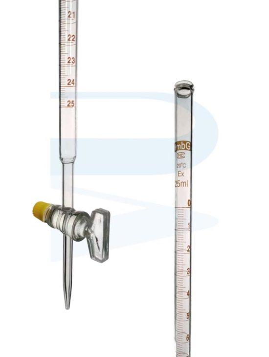 Burette, Glass stopcock, Class B, HmbG (25ml) - Progressive Scientific ...