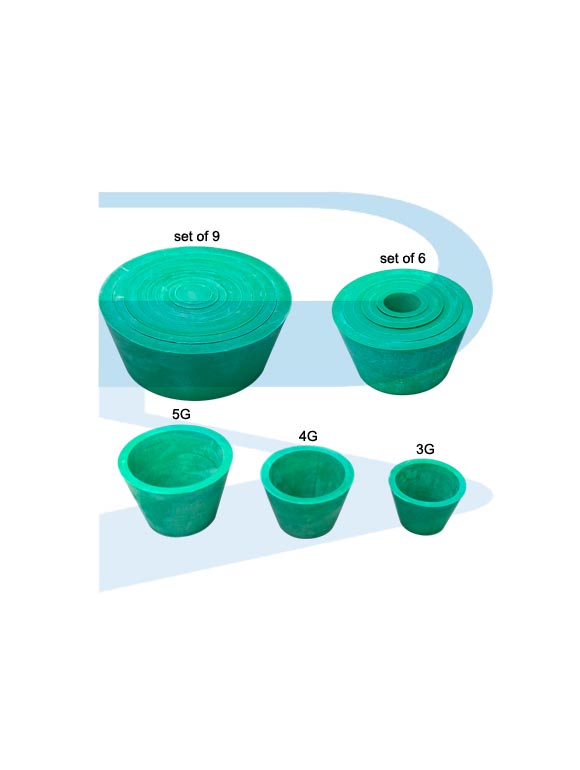 Rubber Cone, set of 6 / set of 9, Green
