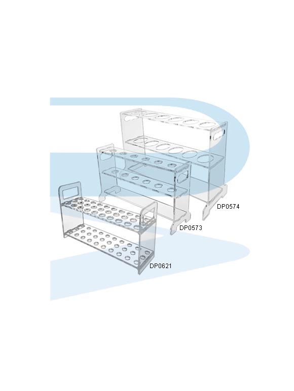 Test Tube Rack, Acrylic, for tube Ø13/Ø16/Ø43mm