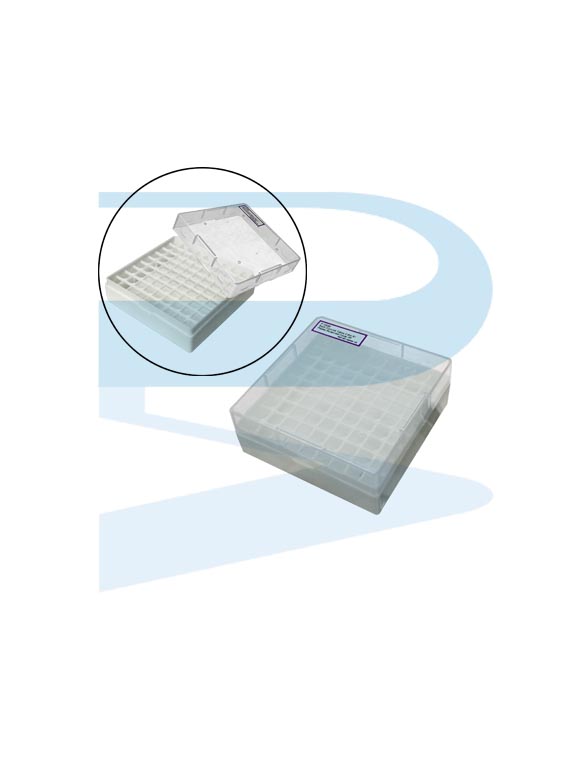 Cryovial Tube Rack 2ml, 81 places, with cover, PP