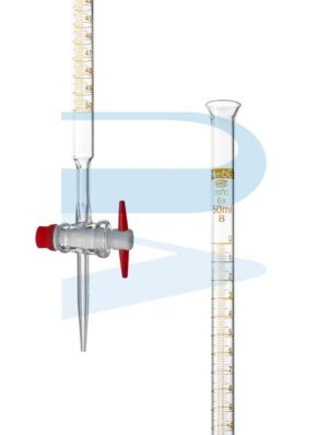 Burette, PTFE stopcock,  Class B, Flared Top, HmbG (50ml)
