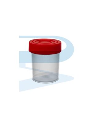Urine Container 60ml, red cap, without label, non-sterile, PP