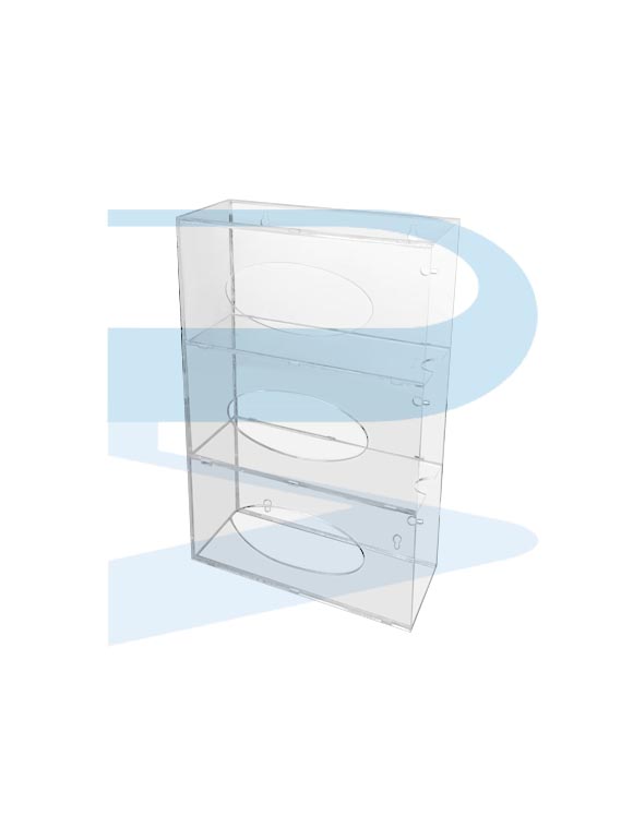 DA4784_Container-for-3-boxes-of-Glove-Acrylic Glove Container/ Dispenser, for 3 boxes, Acrylic