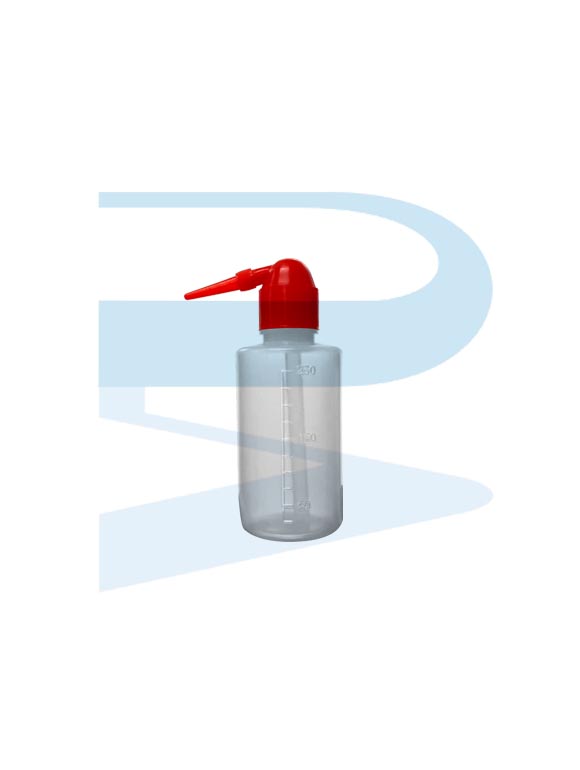 Wash Bottle, w/ Narrow nozzle red cap, w/ Graduation, PE