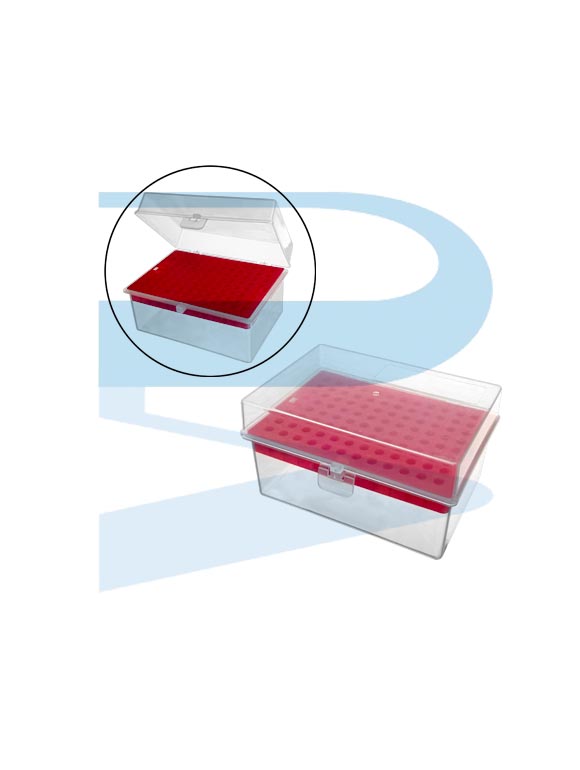 Pipette Tips Box 200ul x 96 holes for yellow tips Universal, jointed cover with lock, PP