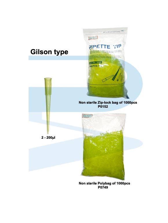 Pipette tips, Gilson type