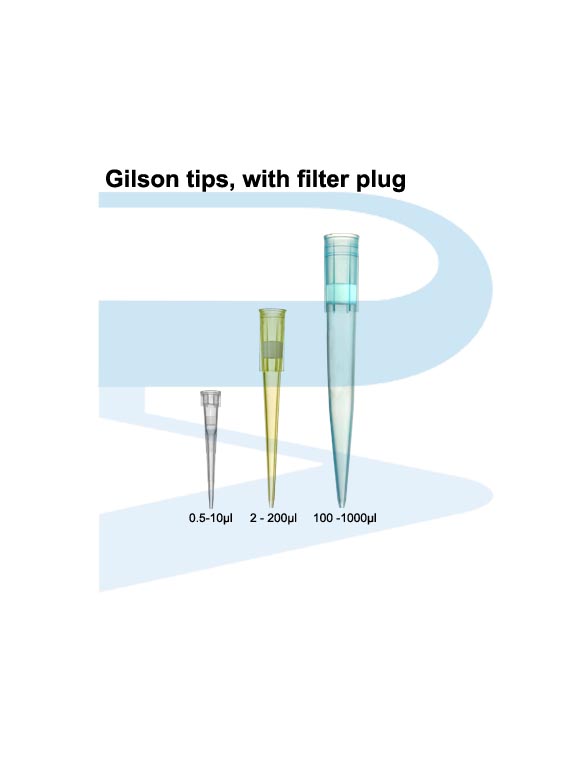 Pipette tips, Gilson type, with Filter