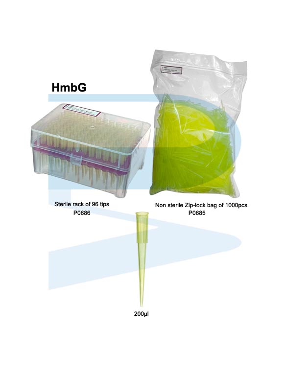 Group_P0685_P0686_Pipette-tips-200ul-HmbG Pipette tips, Good Quality (GQ), HmbG