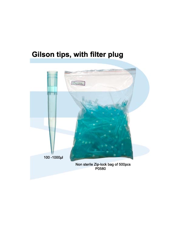 Pipette tips, Gilson type, with Filter