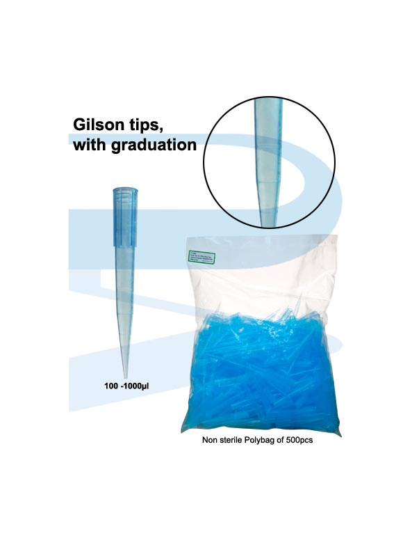 P0594_Pipette-Tips-1000ul-blue-Gilson-type-graduation Pipette tips, Gilson type, with Graduations