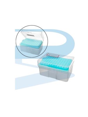 P0772_Pipette-Tips-Box-10ulx96holes-crystal-tips-Eppendorf-type-jointed-cover-PP Pipette Tips Box 10ul x 96 holes for crystal tips Eppendorf type, jointed cover with lock, PP